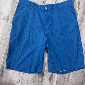 adidas Blue Triangle-Print Flat Front Shorts